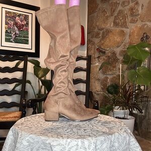Suede Tan Over The Knee Women's Boots